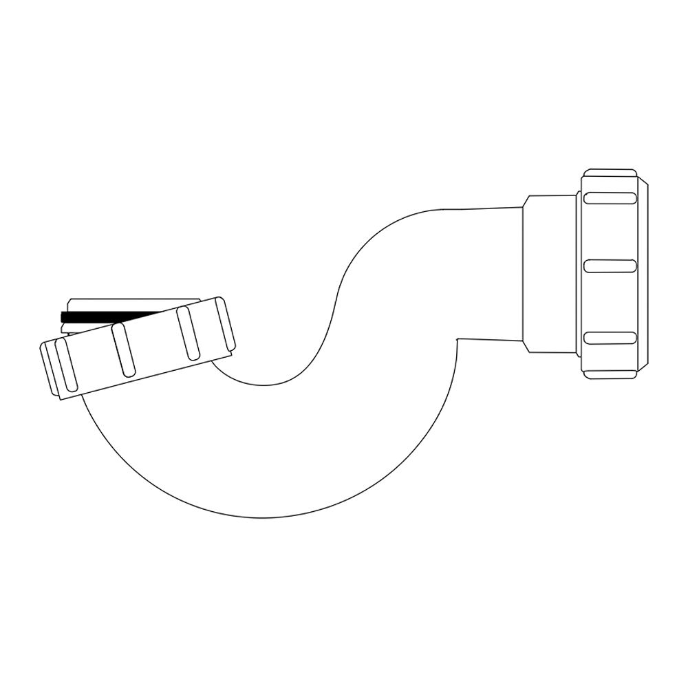 Viva Shallow Bath U Bend P Trap Waste 40mm (1½") x 19mm Seal Bath Trap